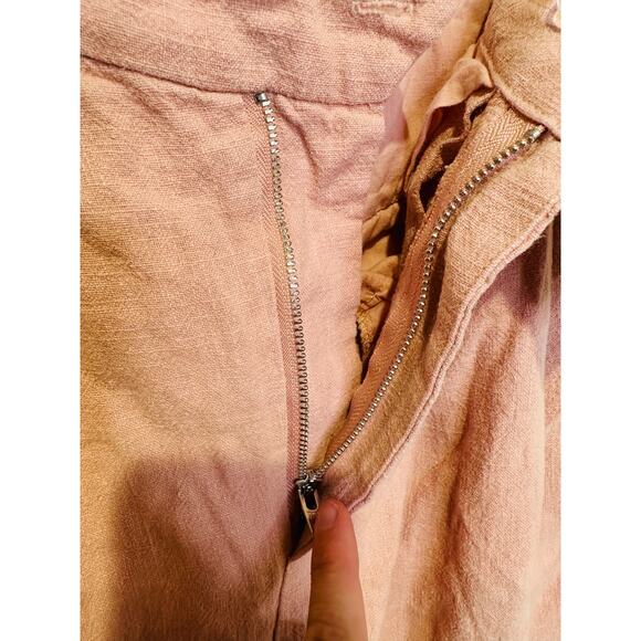 EN SAISON Dusty Pink Linen Style Front Zipper Macey Trousers Pants Size Small - Picture 5 of 16
